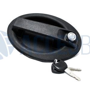 Chapa puerta PVC Negro Ovalado Imp.