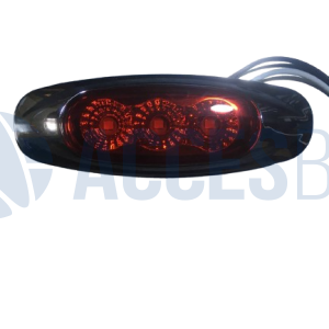 FALA217 Faro Lateral Ovalado Cromado C/3 Leds Rojo 9×3.5cm 12-24V Alt. FALA217