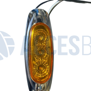 FALA216 Faro Lateral Ovalado Cromado C/3 Led Ambar 9×3.5cm 12-24V Alt.