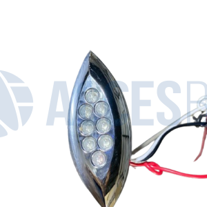 FALA227 Faro Lateral Ovalado en Punta C/8 Led Cristal 85x35mm 12-24V Alt.